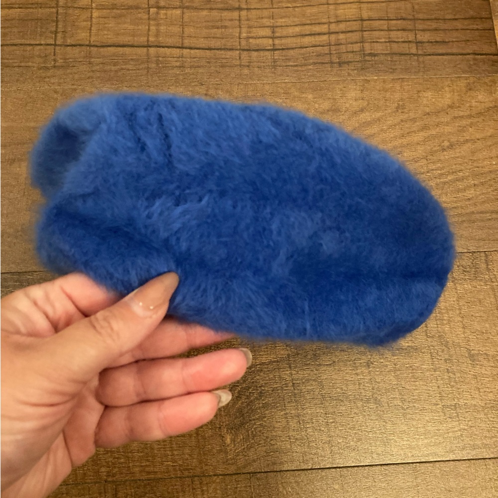 Vintage Angora Blend Royal Blue Hat Made in Italy Retro Bow Tie Vintage Luxury